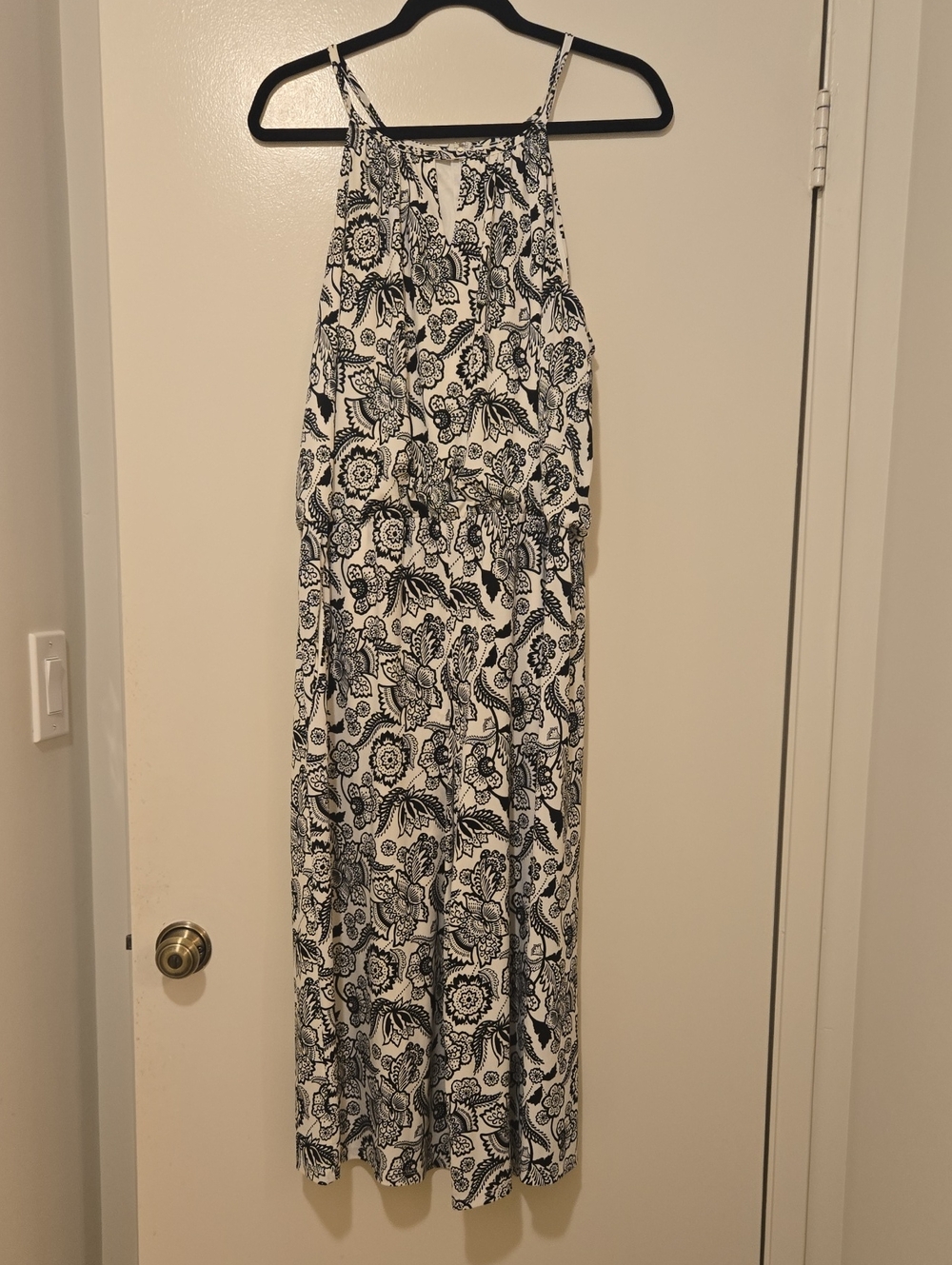 London Times High-Neck Floral Print Culotte Jumpsuit Sz 16 w/ pockets